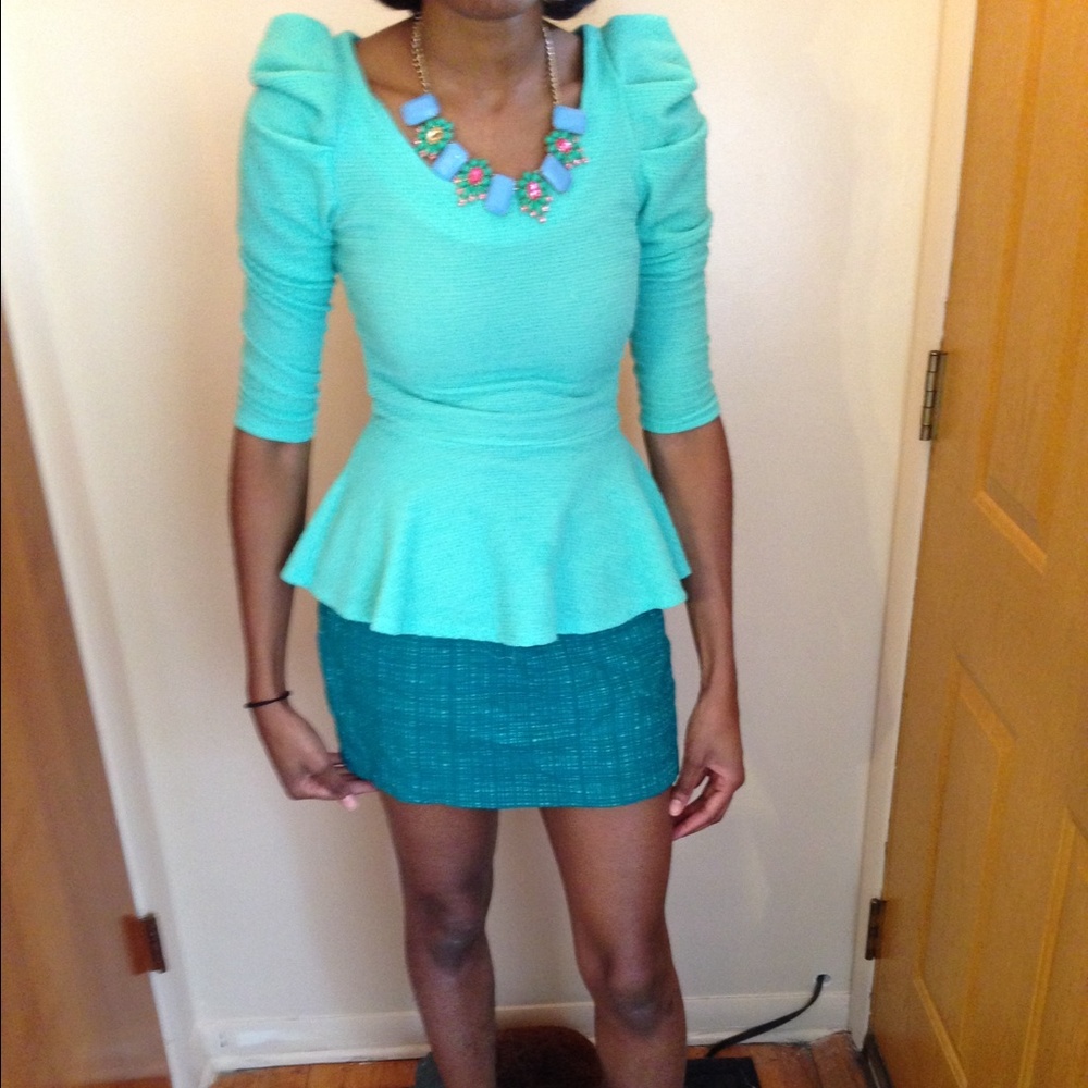 Reduced St John Collection Teal Knit Skirt 6